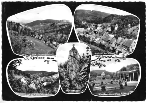 AK, Bad Grund Harz, fünf Abb., gestaltet, 1965