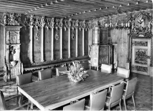 AK, Überlingen am Bodensee, Große Raatssaal, Innenansicht, 1962