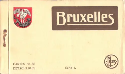 AK - Heft mit 10 braunen AK, Bruxelles, Brüssel, um 1927