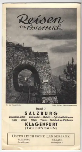 tour. Broschüre, Reisen in Österreich, Band 7, Salzburg - Klagenfurt, um 1955