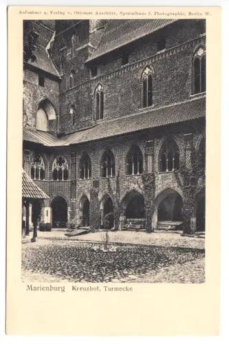 AK, Marienburg Westpr., Malbork, Die Marienburg, Kreuzhof, Turmecke, um 1912