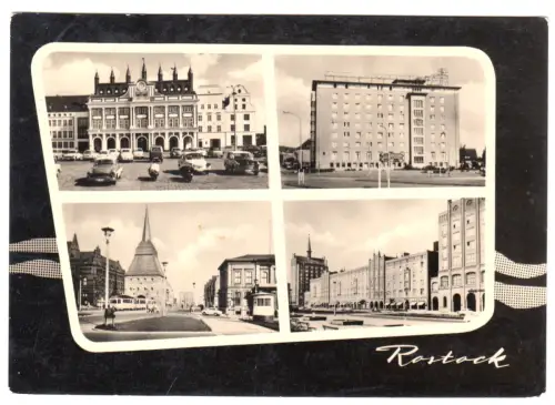 AK, Rostock, vier Abb., gestaltet, 1967