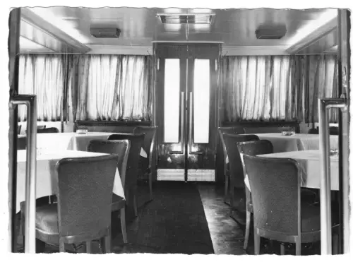 AK, Stralsund, "Weißen Flotte",  MS "Seebad Ahlbeck", Speisesaal, 1970