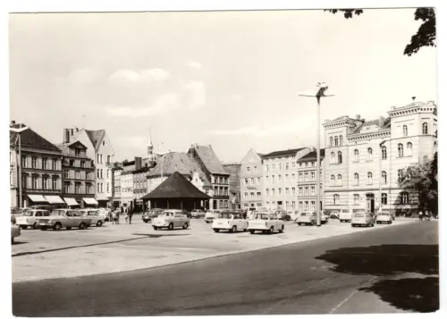 AK, Stralsund, Leninplatz, Version 3, zahlr. Pkw, 1972