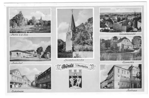 AK, Bünde i. Westf., sieben Abb., gestaltet, 1956