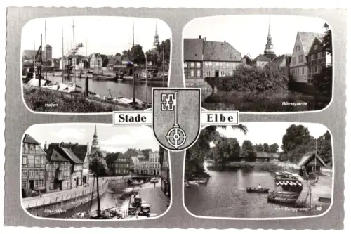AK, Stade Elbe, vier Abb., gestaltet, um 1966