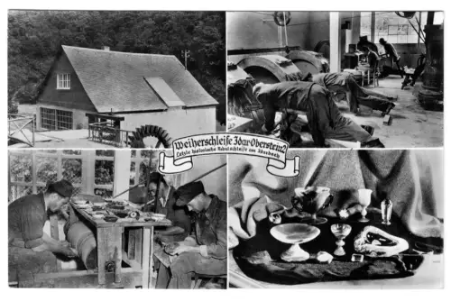 AK, Idar-Oberstein, Weiherschleife, vier Abb., um 1958