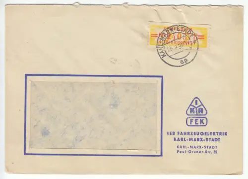 Dienstbrief, Mi.-Nr. DDR Dienst 17, UB H, o Karl-Marx-Stadt, 26.3.58