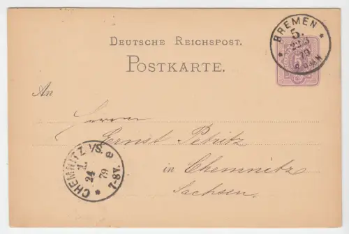 Ganzsache, Mi. Nr. DR P5 - 02, o Bremen 5., 22.3.79