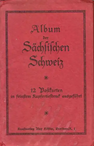AK-Leporello mit 12 AK, Sächsische Schweiz, Kupfertiefdruck, 1920er 