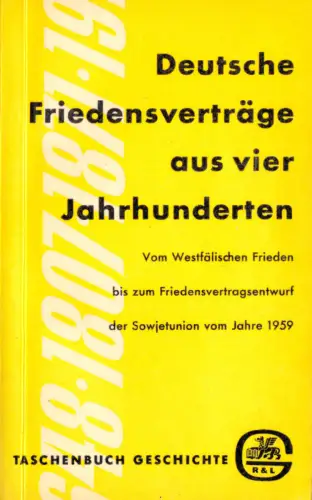 Deutsche Friedensverträge aus vier Jahrzehnten, 1963