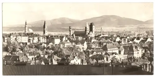 AK lang, Panoramakarte, Zittau, Totale, 1968
