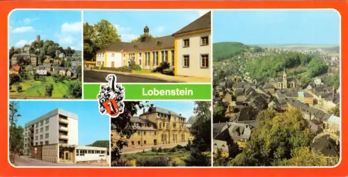 AK lang, Lobenstein, fünf Abb. mit Wappen, 1985
