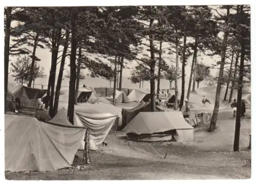 AK, Ostseebad Göhren Rügen, Zeltplatz, belebt, 1967