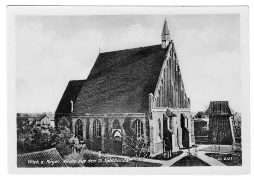 AK, Wiek Rügen, Blick zur Kirche, 1950
