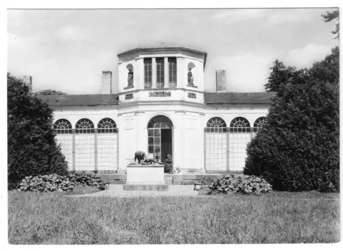 AK, Putbus Rügen, Orangerie mit Denkmal, 1970