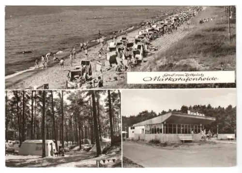 AK, Rostock Markgrafenheide, Zeltplatz, drei Abb.,  1972