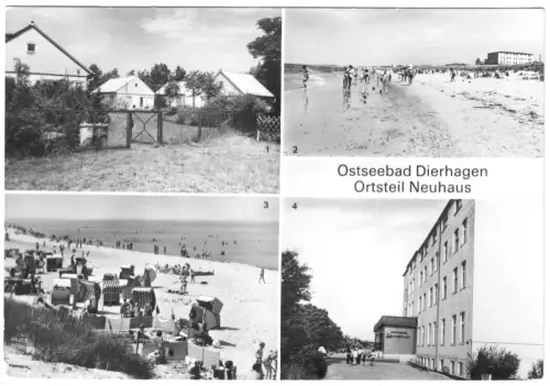AK, Ostseebad Dierhagen, Kr. Ribnitz-Damgarten, OT Neuhaus, vier Abb., 1985