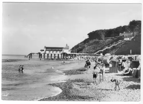 AK, Sellin Rügen, Strandpartie, belebt, 1965
