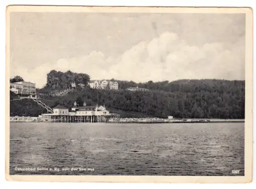 AK, Sellin Rügen, Ansicht von der Seeseite, 1953