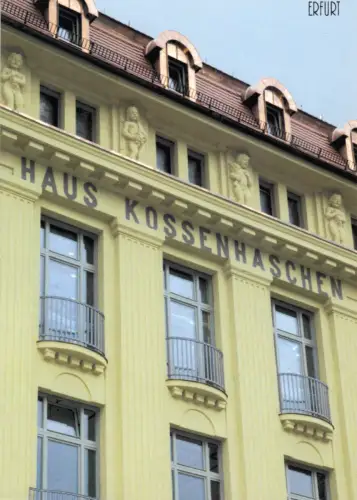AK, Erfurt, Ehemaliges Hotel "Haus Kossenhaschen", Teilansicht, um 1998