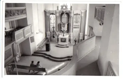 Foto im AK-Format, Schmannewitz, Innenansicht der Kirche, 1984