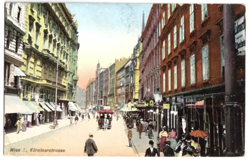 AK, Wien I, Kärntnerstr., belebt, 1906