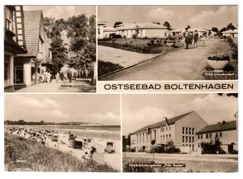 AK, Ostseebad Boltenhagen, vier Abb., u.a. Mittelweg, 1972