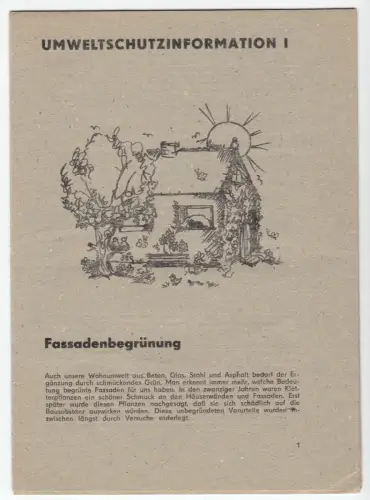 Umweltschutzinformation I, Fassadenbegrünung, 1989