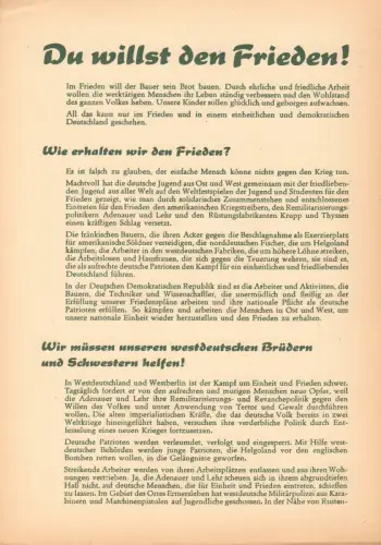 Agitations- und Werbeblatt der Volkssolidarität, 1951