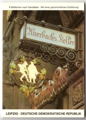 AK-Mappe mit 8 Color-AK, Leipzig, Auerbachs Keller, 1984