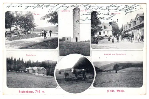 AK, Vesser Thür., Stutenhaus und Adlersberg, sechs Abb., 1909