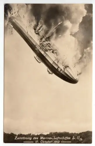 AK, Berlin Johannisthal, Zerstörung des Marine-Luftschiffes L. II., 17.10.13