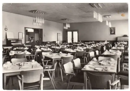 AK, Baabe Rügen, Ferienheim des Stahlwerkes Hennigsdorf, Speiseraum, 1974