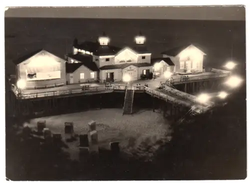AK, Sellin Rügen, Seebrücke, Nachtansicht, Version 1, 1961