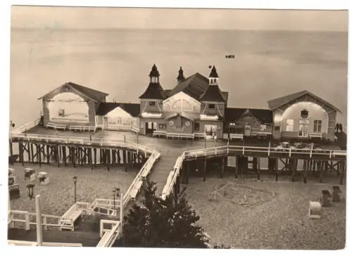 AK, Sellin Rügen, Seebrücke in abendlicher Stimmung, 1970