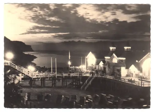 AK, Sellin Rügen, Seebrücke, Nachtansicht, Version 2, 1961
