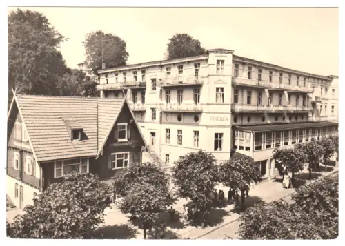 AK, Sellin Rügen, FDGB-Heim "Frieden", Version 8, und "Glückswinkel", 1964