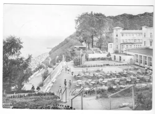 AK, Sellin Rügen, Terrasse der Freilichtbühne und Strand, 1971