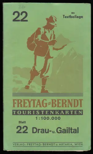 Freytag-Berndt Touristenkarte, Blatt 22, Drau- und Gailtal, um 1960