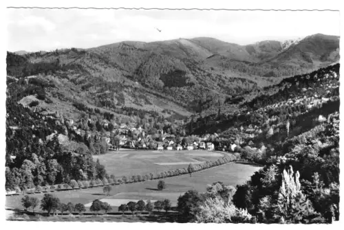 AK, Freiburg-Günterstal Schwarzwald, Totale mit hohem Schauinsland, 1965