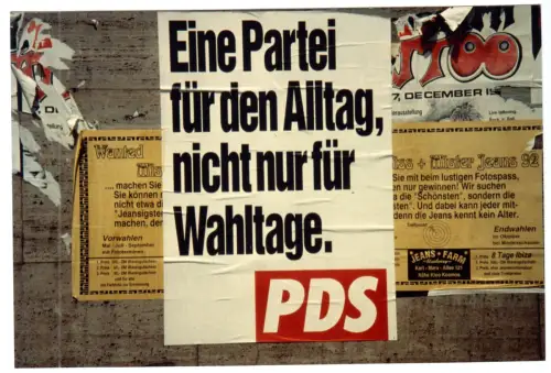 2 Color-Fotos, Berlin , Wahlkampf in Berlin, 1992