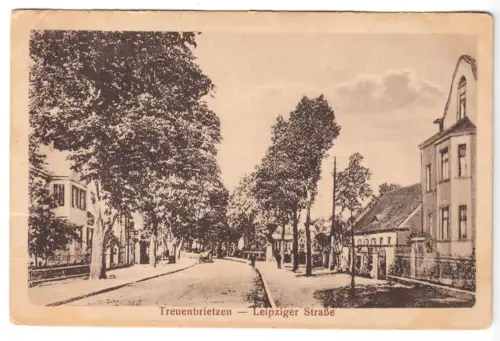 AK, Treuenbrietzen, Partie in der Leipziger Str., 1923, Bahnpost