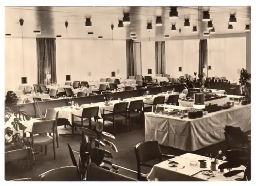 AK, Sassnitz Rügen, Saßnitz, MITROPA-Rügen-Hotel, Restaurant, 1970