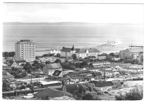 AK, Sassnitz Rügen, Saßnitz, Blick über die Stadt zur Mole, Vers. 2, 1979