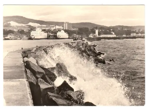 AK, Sassnitz Rügen, Saßnitz, Mole und Hafen, 1981