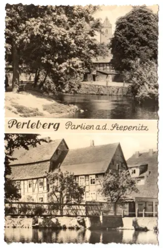 AK, Perleberg, zwei Partien an der Stepenitz, 1968
