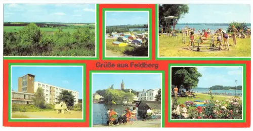 AK lang, Panoramakarte, Feldberg Meckl., sechs Abb., 1982