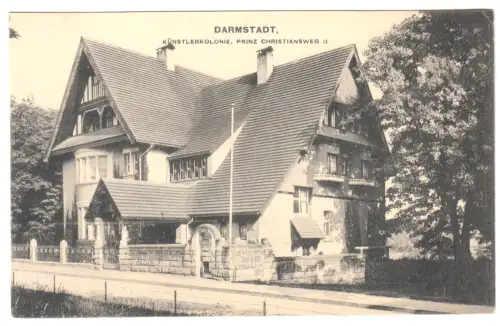 AK, Darmstadt, Künstlerkolonie, Prinz Christianweg 11, 1908