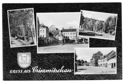 AK, Crimmitschau, vier Abb., gestaltet, 1962